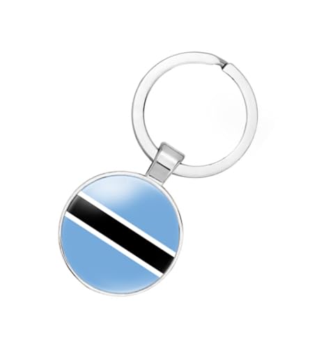 EnigmaGlow Botswana Flag Keyring Key Chain Zinc Alloy Keychains Daily