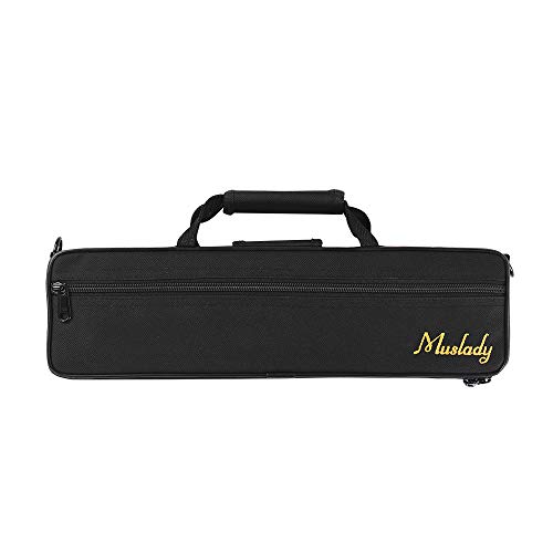 Muslady Flute Case,Flute Case Backpack Gig Bag 16 Holes C Key Box Water-resistant with Strap Top Carry Handle Cleaning Cloth