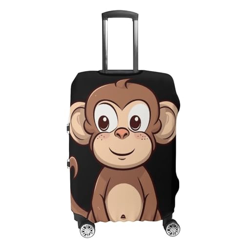 Cartoon Brown Monkey Printed Luggage Cover Protector, Fits 18-32 Inch Luggage4