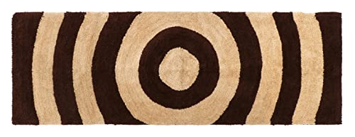 Image of THE HOME TALK Modern Polyester Area Rugs | Carpets for Living Room, Kitchen, Kid's Room, Bedroom | Microfiber Polyester Rugs | Shaggy Floor Carpet | Anti Skid Store (Beige and Brown, 50 x 150 cm)