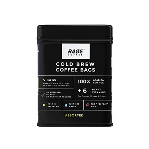 Rage Coffee Cold Brew Coffee Bags Hazelnut, Caramel, Chocolate & Orange Flavours Pack of 5×50 Gms – No Equipment Required, 250 Gms