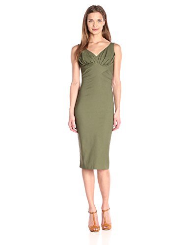 olive green fitted dress