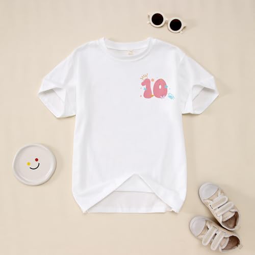 Image of IZYJOY in My Double Digits Era Shirts Girls 10th Birthday T-Shirts 10 Years Old Birthday Party Short Sleeve Summer Tee Tops