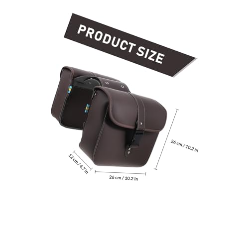 Bolsa lateral de herramientas para motocicleta impermeable de cuero, alforja de gran capacidad para hombres, bolsa de almacenamiento para horquilla compatible con motocicletas y accesorios para deportes de motor miniatura 2