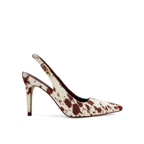 XBKXMK Women's Slingback Heels Cow Print Closed Pointed...