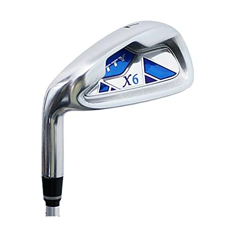 Left Handed Golf Club #7 Golf Club Putters Women and Men Golf Beginner Practice Carbon Steel Shaft Golf Rod Golf Sports (Blue,Carbon Shaft) Cover