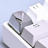MECHKYP Metal Artisan Keycaps,CNC Zinc Alloy Custom Keycap,Mechanical Keycap,Unique Polygon Style,Gift Collection (Silver)
