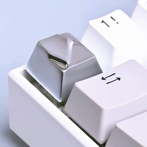 MECHKYP Metal Artisan Keycaps,CNC Zinc Alloy Custom Keycap,Mechanical Keycap,Unique Polygon Style,Gift Collection (Silver)