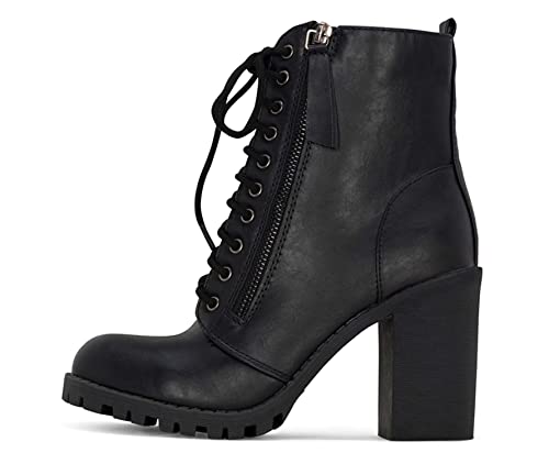 Kassie - Women's Combat Lug Sole Chunky Lace Up Ankle Booties