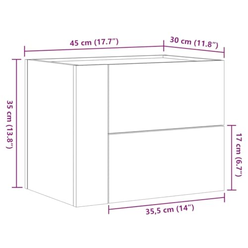 Table de Chevet Murale Chêne Marron au Design Moderne et Finition Soignée en Bois - 3