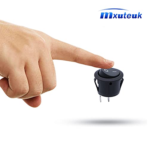 Mxuteuk MXU1-5-101-CX 10Pcs Circle Round Rocker Switch Wired Toggle Power Spst Self-Locking On-Off Switch 2 Pin Snap-In thumb #5