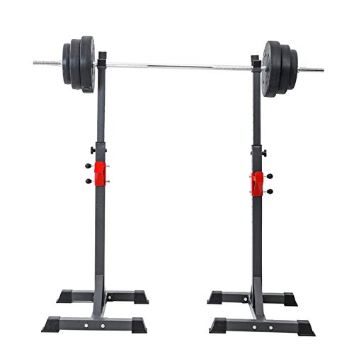 ZYXP Soportes Sentadilla, Barra Pesas Estante Rack Musculación Squat Rack Jaula Musculacion Bastidor Levantamiento Pesas, Carga 200 Kg, Altura Regulable