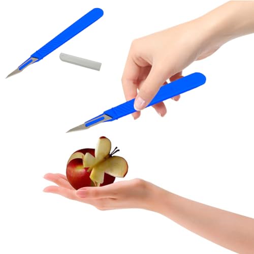 Einweg Kunststoff Chirurgische Skalpellmesser, Einweg Skalpell Klinge, Sterilisierte Einweg-Skalpelle, Einmalskalpelle Figur 11 mit Schutzkappe, Einzeln Steril Verpackt (Blau,10 Pack)