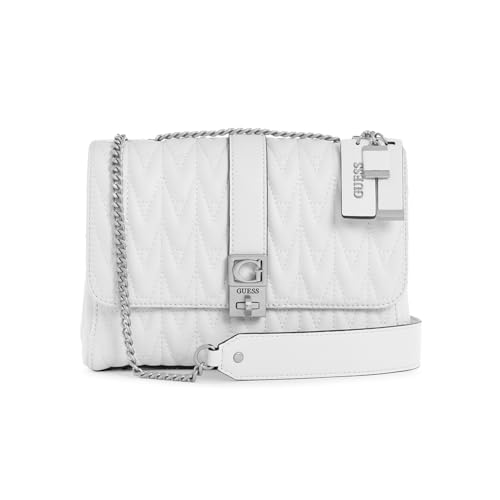 Image of GUESS Women's White Quilted Crossbody Bag| Ladies Purse Handbags | Gift For Ladies