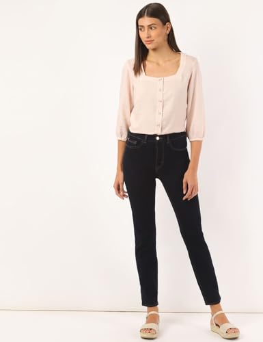 Image of Marks & Spencer Womens Light Wash High Rise Straight Fit Jeans