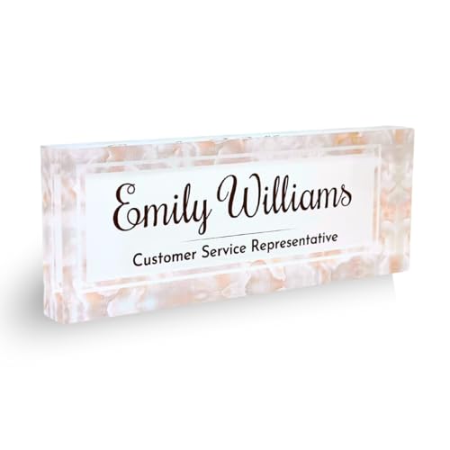 Customized Clear Acrylic Thick 8x3" Desk Name Plate Block with
