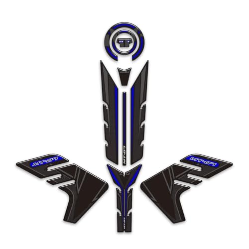 Autocollants 3D pour Genouillère Réservoir Carburant Moto Yamaha MT-07 SP Bleu