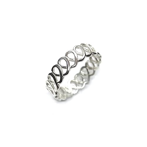 Bague argent sterling véritable anneau cœurs 6mm idée cadeau femme 925