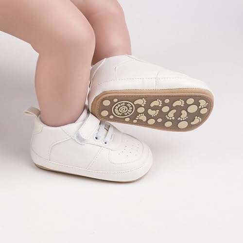 Image of Clowora Unsex Baby Shoes Boys Girls Infant Sneakers Non-Slip Soft Rubber Sole Toddler Crib First Walker Lightweight Shoes