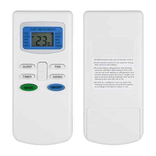 GYKQ-03 Mando a Distancia Compatible con Kelon FanWorld TCL Soleus-Air Conia Aire Acondicionado ACTR-70 ACTR-90 FW3-2500 FW3-3000 KFTHP-12 KFTHP-18 TAC-09CHSA Sustitución Controlador