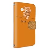 Galaxy S25 Ultra 用 SC-52F SCG32 SM-S938Z 対応 手帳型 スマホケース カードスロット ギャラクシーｓ25ウルトラのケース 綱渡りベア テディの挑戦 スリル バランス オレンジ 210584c