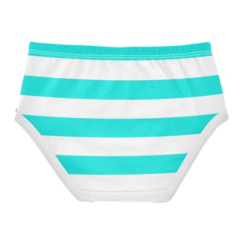White Turquoise Stripe Toddler Girls's Underwear 2T2