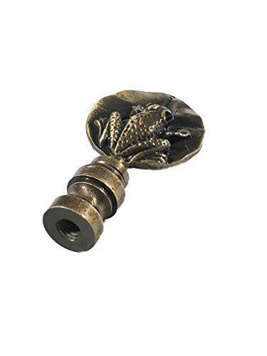 Image of Royal Designs, Inc. Decorative Leaf Frog Lamp Finial (Antique Brass, 1 Pack)