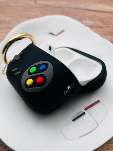 Image of SE HUB AirPods Pro 2 Case Compatible with Mag-Safe, Silicone Airpods Pro 2nd Generation Game Case with (Ring Carbaner and Hand Strap Included) 360 Protective Airpods Pro 2 Case (Game Pad) | Black