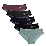 Donella Teen Girls Panties - 5 Pack Mid Rise Soft Cotton Bikini Underwear, Assorted Colors, Age: 14-15