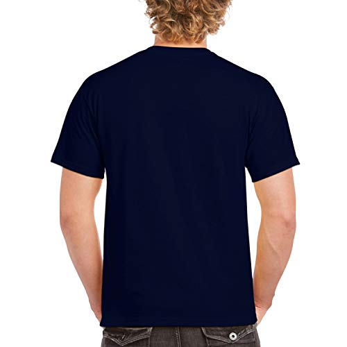 Image of JOSH DANIEL Solid Men's Cotton Half Sleeve Round Neck, Navy Blue, Grey Milange, T-Shirts Combo (Pack of 2)
