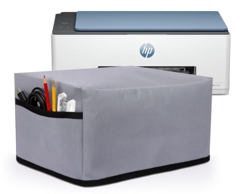 Image of Cranique Printer Cover for HP 580 / 581 / 583 / 584 / 585 Smart Tank All-in-One Easy to clean, Durable Fabric, Foldable design, Dustproof, Water Resistant, Accessory Pocket (HP-580-Grey)