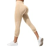 Leggings deportivos para mujer con bolsillos, transpirables, diseño arrugado, pantalones de yoga, leggings de gimnasio, opacos, cintura alta, pantalones largos para correr, entrenamiento, fitness