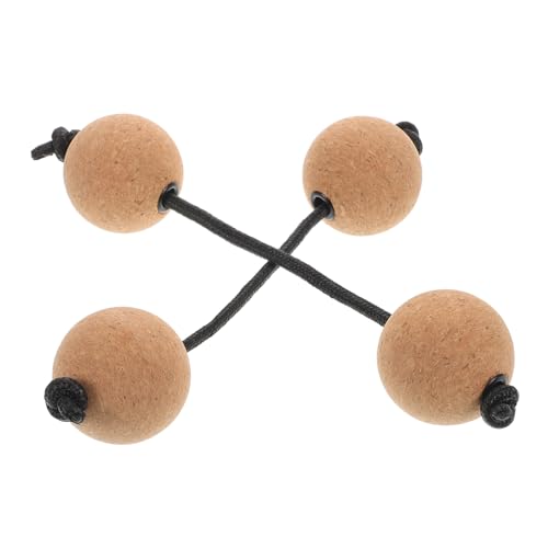 Abaodam 2ペア マラカス イギリスのアダプター 両用砥石 ミュージックシェイカー 麻ボールランプホルダー シームレスなパーカッション ポータブルノズル 打楽器 木、砂、ロープ