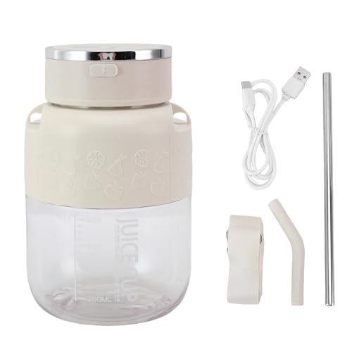 Exprimidor Portátil de 800ml, Licuadora Eléctrica Recargable y Desmontable, Blanco - USB Recargable, Gran Capacidad, Ideal para Oficina, Gimnasio y Viajes (Blanca)