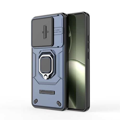 Image of Thermoplastic Polyurethane Camshield Pro Case With Slide Camera Protection And Ring Stand Bumper Back Case Cover For Xiaomi 14T 5G (Blue)