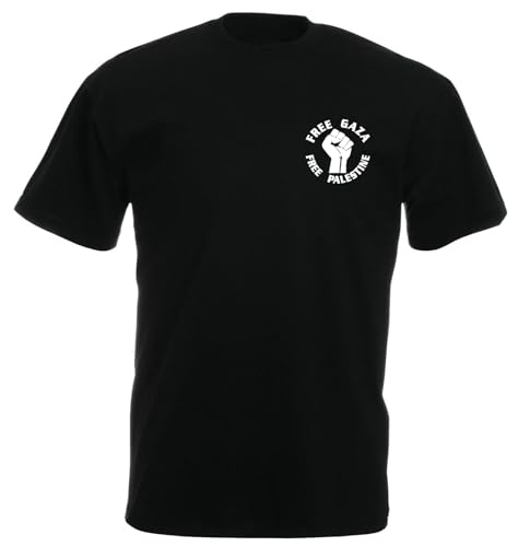 T-Shirt Freies Gaza frei Palästina Freies Palästina Free Palestine Flag Free Gaza Palestinian Shirt (DE/NL/SE/PL Alphanumerisch XL Regular Regular Schwarz)