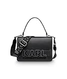 Karl Lagerfeld Paris Simone Logo Satchel Crossbdoy, Black