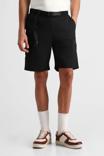 Image of SNITCH Men Casual Shorts | Regular Fit Mid Rise Solid Design | Lightweight 100% Nylon with Smooth Texture & Utility Pockets for Summer & Casual Wear