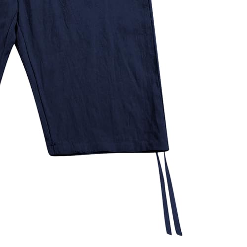 Bermuda larga de lino y algodón para hombre miniatura 5