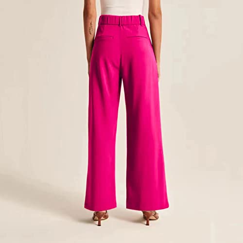 Pants For Women Work Casual Womens Business Casual Pants Plus Women Wide Leg Pants For Women Work Business Casual High Waisted Dress Pants Flowy Hot Pink #TOP3