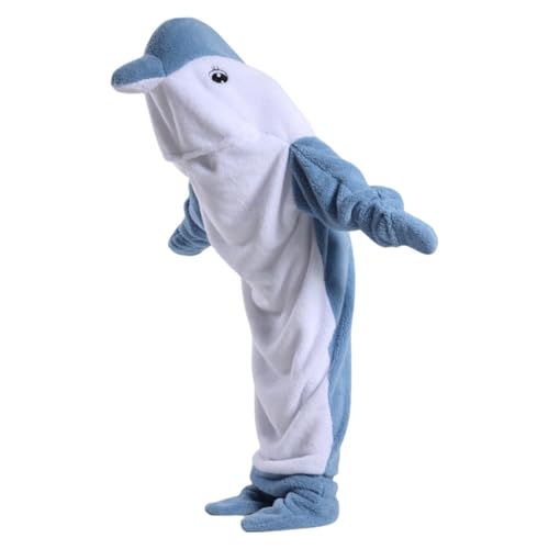 Sudadera con capucha de manta de,Manta usable de,Pijama de manta de - Cómoda con capucha para adultos, disfraz de pijama suave y, con de dibujos animados para acampar, fiestas d