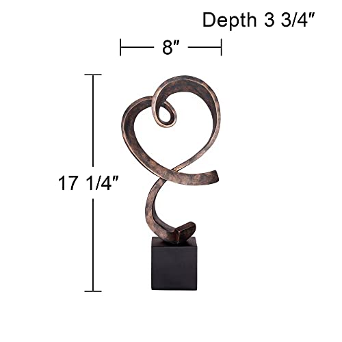 Studio 55D Swirling Heart 17 1/4" High Brushed Nickel Modern Sculpture #TOP3