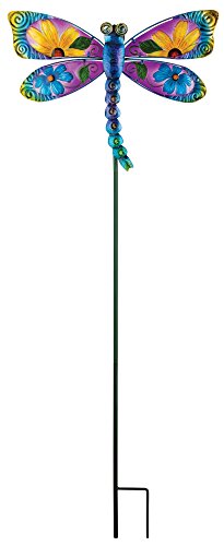 Regal Art &Gift Floral Dragonfly Stake, Blue