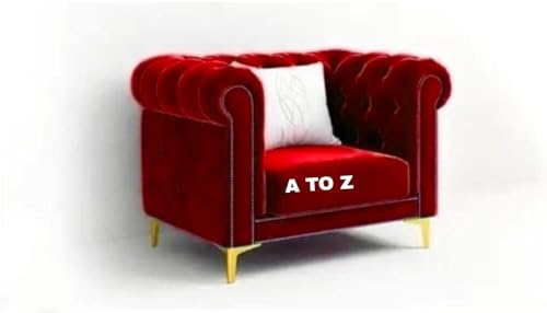 Image of A to Z Furniture Modern Classic Fabric & Valvet Tufted Chesterfield 3 Seater Sofa Living Room And Office(Maroon)