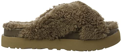 Ugg women's fuzz sugar cross slide slipper hickory...