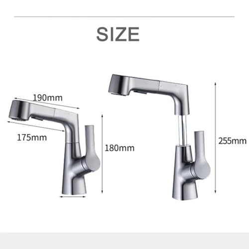 Grifo de lavabo giratorio 360 para lavado de cabello y limpieza cómoda del baño 7
