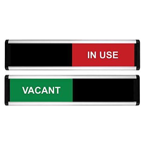 Viro Vacant/In Use Sliding Door Sign - Green/Red Edition - 214 x 60mm Cover