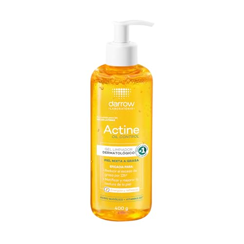 DARROW, Actine Oil Control Gel Limpiador Dermatológico, Piel Mixta a Grasa, Control de Sebo Hasta 12H, 400 g
