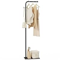 OUTBROS Coat Stand Metal - 180cm Coat Rack with 1 Hooks for Hanging Clothes, Hats and Bags, Clothes Rail for Entryway, Living Room, Black