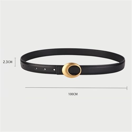 Skinny Belts Women Fashion Gold Oval Buckle Thin Belts Jeans Dress Coat Adjustable Genuine Leather Slim Waist Belt3